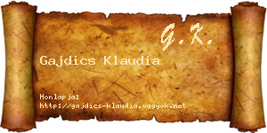 Gajdics Klaudia névjegykártya